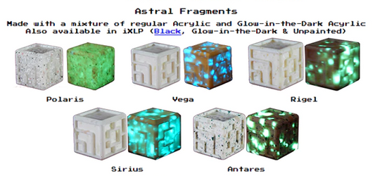Custom Dice - Glow-in-the-Dark acrylic dice XLP or iXLP v1.0 Random Astral Fragments