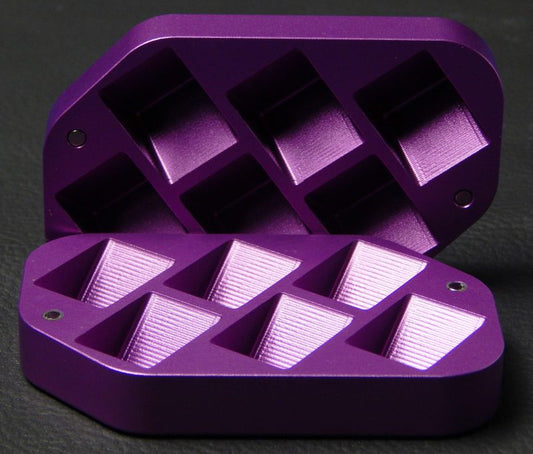 Custom dice box - machined and color anodized aluminium, large purple box open